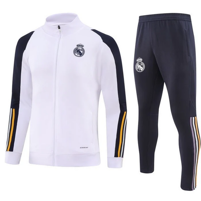 2023-24 REAL MADRID WHITE Training Suit Kit Long zipper S-2XL