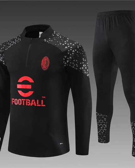 AC MILAN BLACK Training Suit Kit 2023 2024