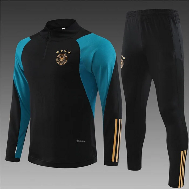 GERMANY BLACK-BLUE Training Suit Kit 2023 2024