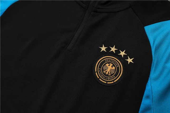 GERMANY BLACK-BLUE Training Suit Kit 2023 2024