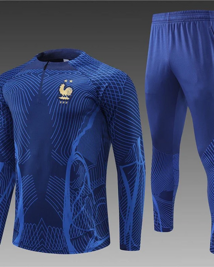 FRENCH TEAM LIGHT-DARK BLUE Training Suit Kit 2023 2024