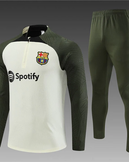 FC BARCELONE BEIGE-LEGS Training Suit Kit 2023 2024