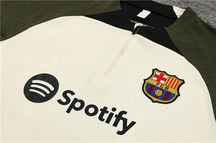 FC BARCELONE BEIGE-LEGS Training Suit Kit 2023 2024