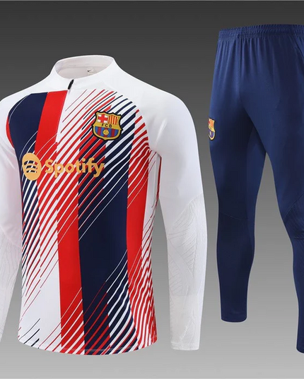 FC BARCELONA WHITE Training Suit Kit 2023 2024