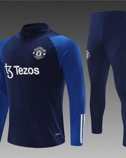 MANCHESTER UNITED DARK BLUE Training Suit Kit 2023 2024