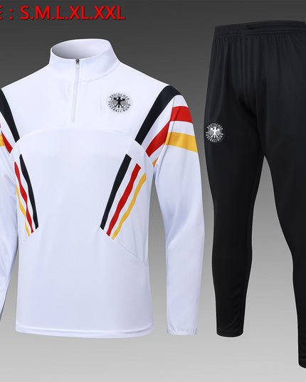 2024-25 German White (sleeves red, yellow and black) training suit S-2XL