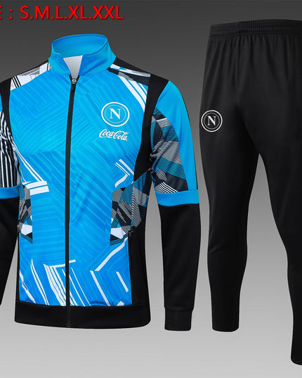 2024-25 Napoli Lake Blue Inkjet Long Pull Training Suit S-2XL