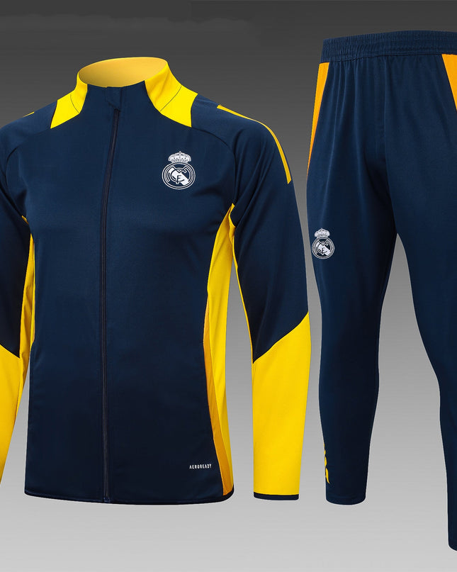 2024-25 Real Madrid Blue-Yellow Training Suit Kit Long zipper S-2XL