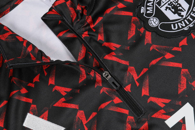 2024-25 Manchester United Red and Black Training Suit S-2XL