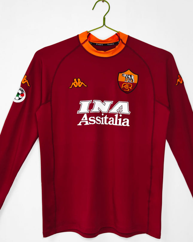 Roma 2001/02 Long Sleeve Home Shirt