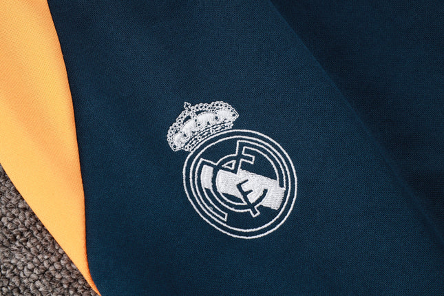 2024-25 Real Madrid White-Yellow Training Suit Kit Long zipper S-2XL