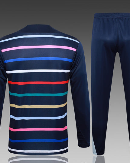 2024-25 French royal blue striped training suit S-2XL