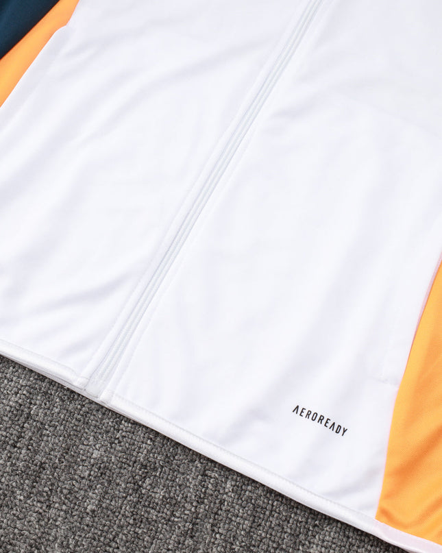 2024-25 Real Madrid White Training Suit Kit Long zipper S-2XL