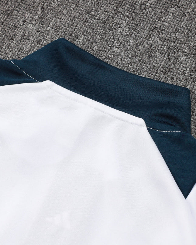 2024-25 Real Madrid White Training Suit Kit Long zipper S-2XL