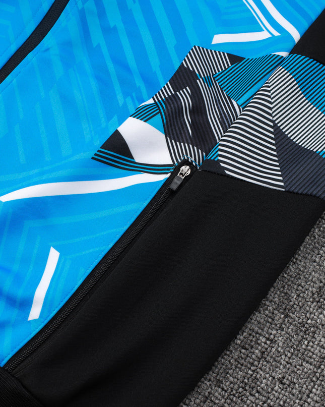 2024-25 Napoli Lake Blue Inkjet Long Pull Training Suit S-2XL