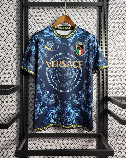 Camisa azul especial Italia × Versace 23/24