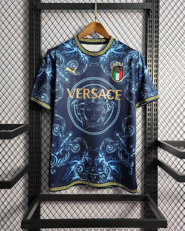 Italy × Versace 23/24 Special Blue Shirt